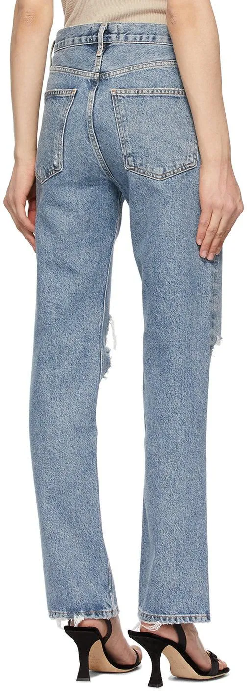 AGOLDE Blue Lana Mid-Rise Vintage Straight Jeans