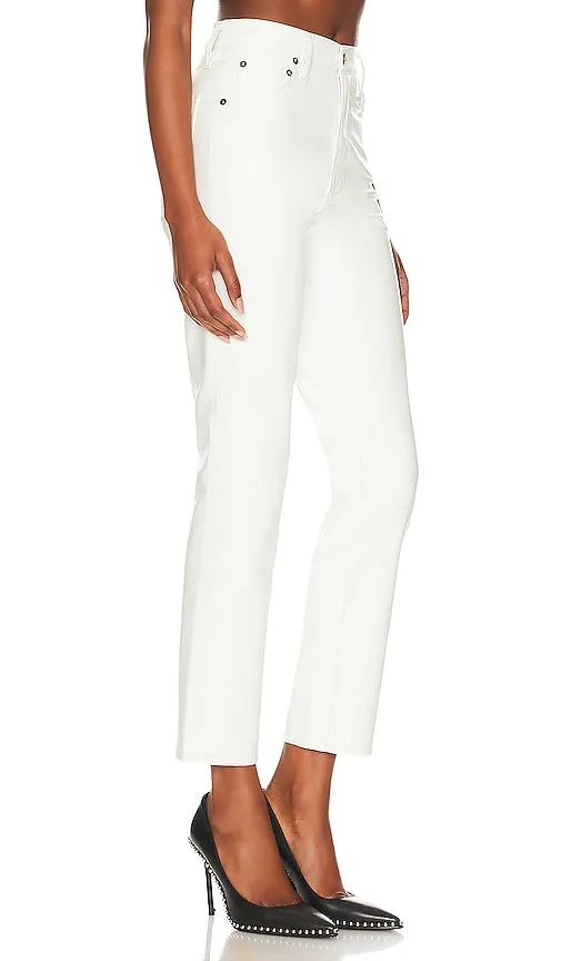 AGOLDE Recycled Leather Riley Long in White