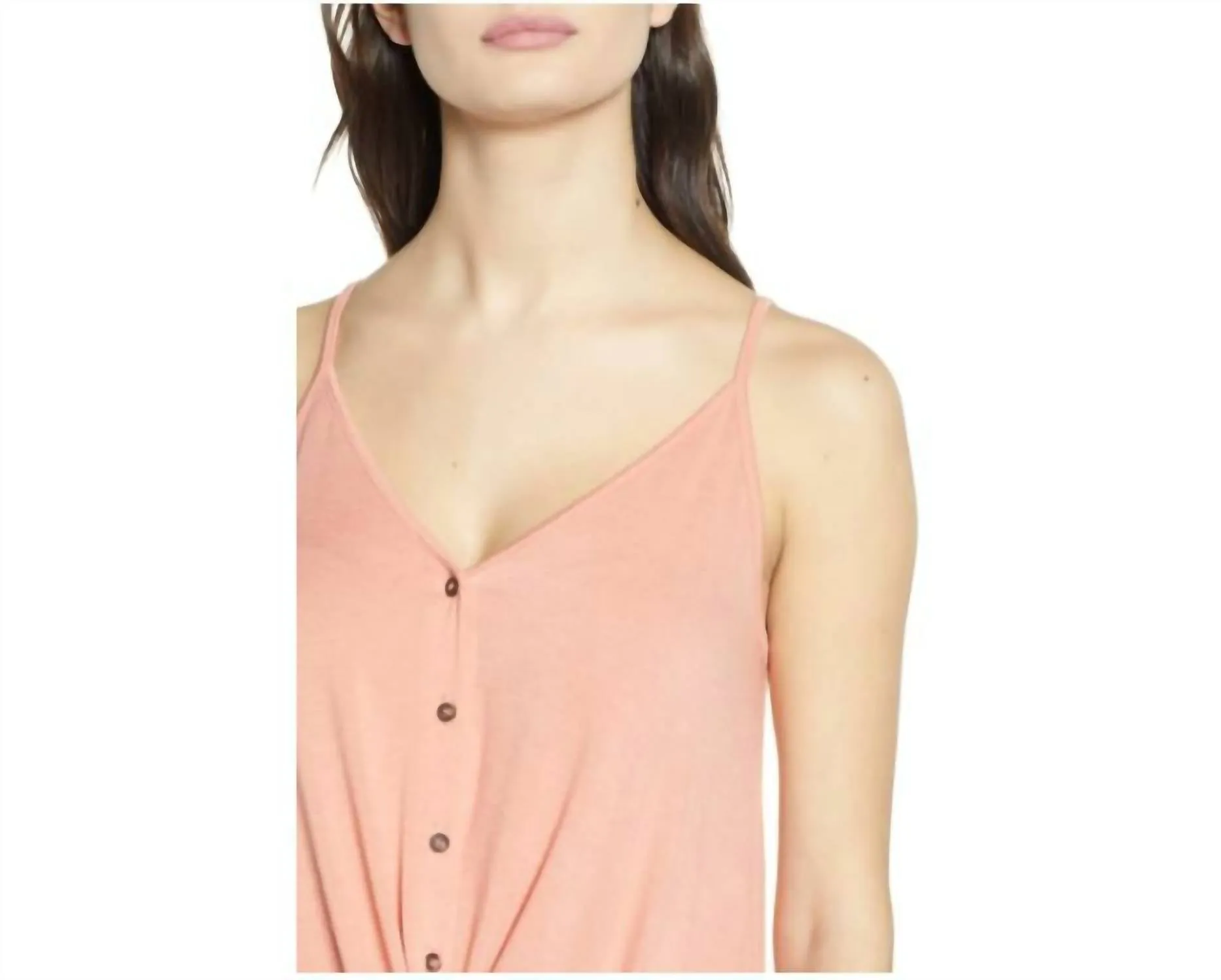 All In Favor - Twisted Button Front Draped Tank Top
