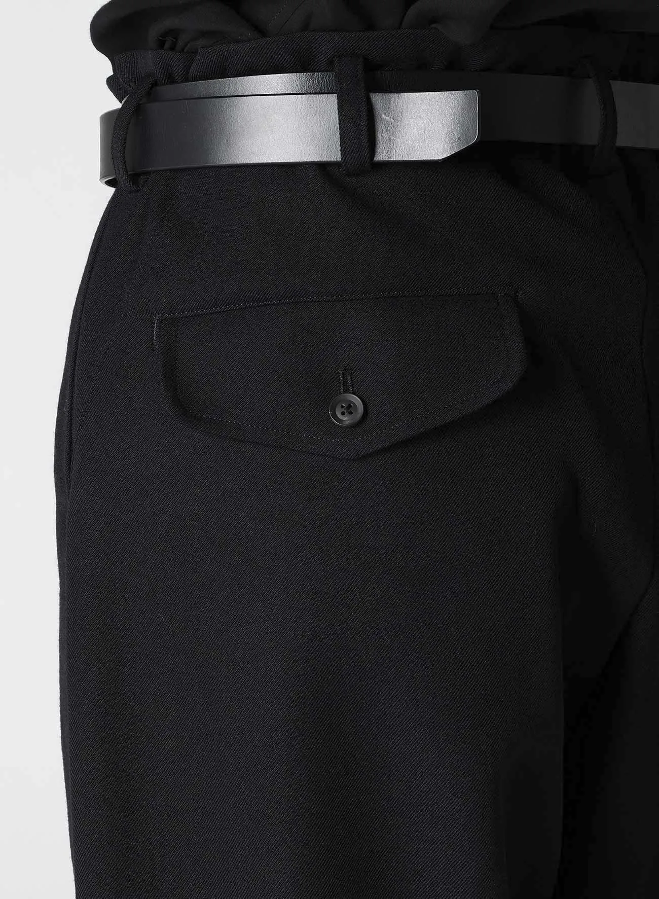 ARMY GABARDINE SIDE CURVE PANTS