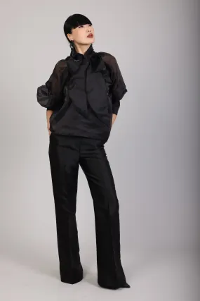Black thatcher bow blouse