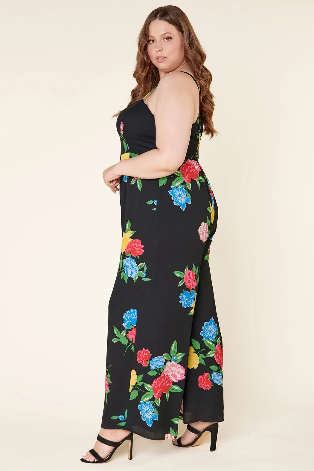 Cheyenne Floral Wide Leg Jumpsuit Curve