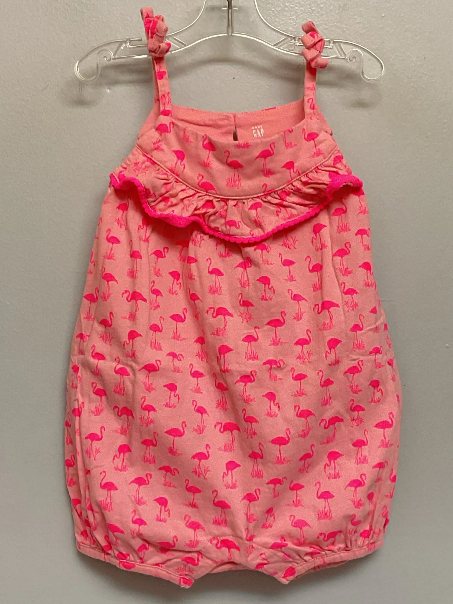 Gap Size 18M Pink Flamingo Cotton Infant Girls Rompers