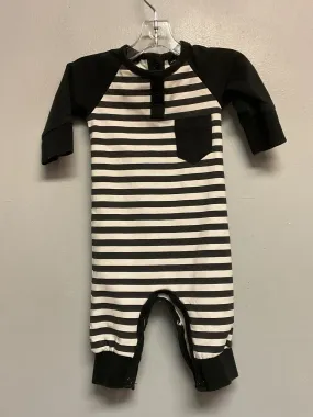 monica   andy Size NB Black & White Stripe Organic Jumpsuits & Coveralls
