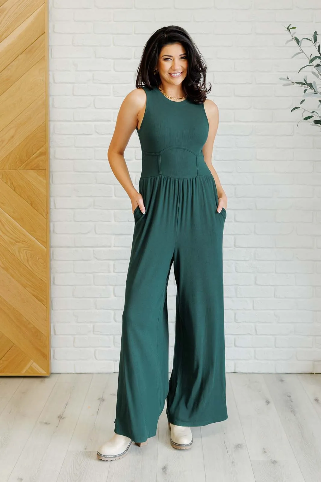 ONLINE EXCLUSIVE Hilary Wide Leg Jumpsuit in Green