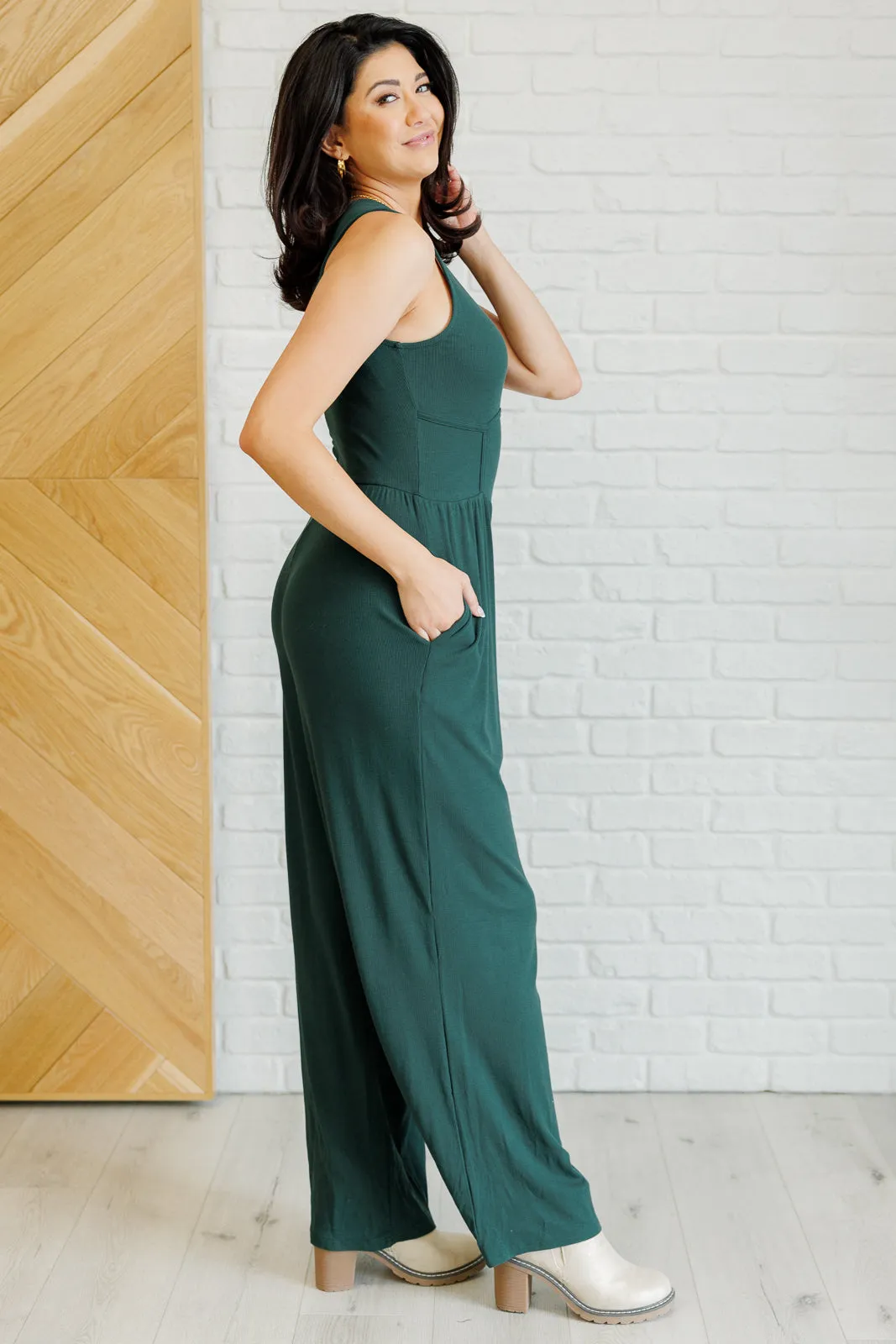 ONLINE EXCLUSIVE Hilary Wide Leg Jumpsuit in Green
