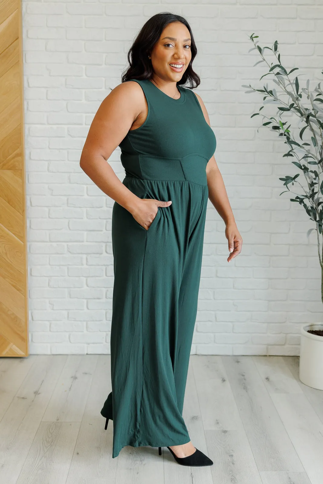 ONLINE EXCLUSIVE Hilary Wide Leg Jumpsuit in Green