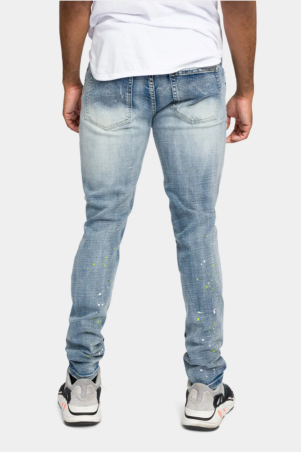 Paint Splattered Skinny Denim Jeans