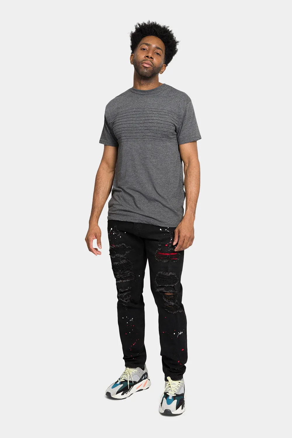 Paint Splattered Skinny Denim Jeans