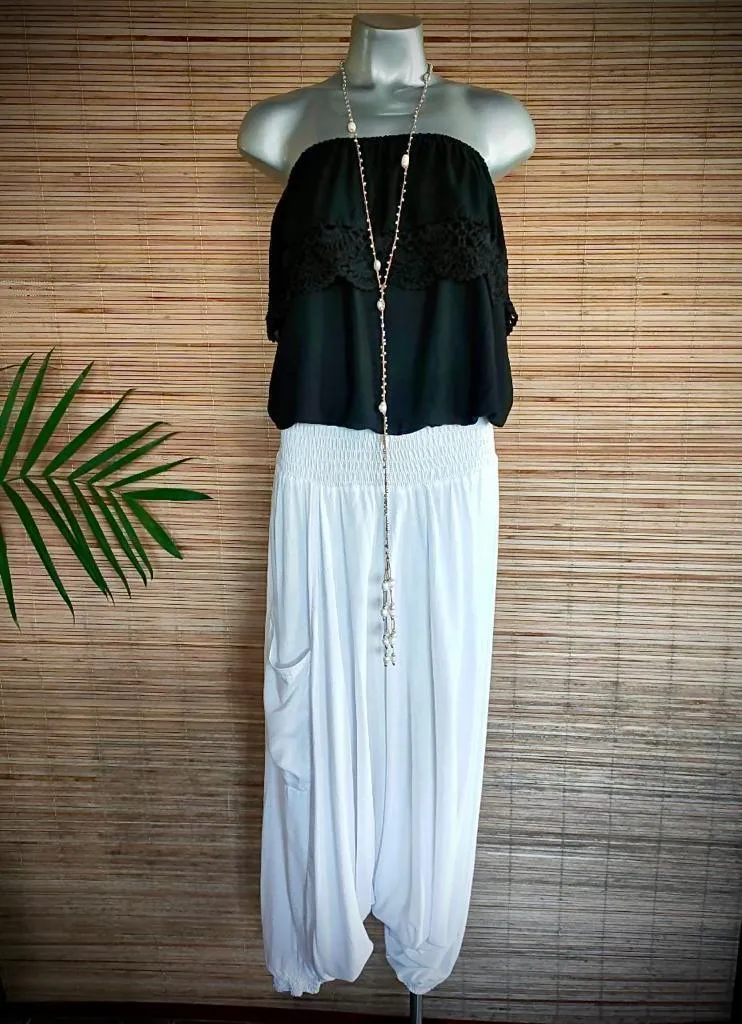 PANT HAREM Black, Grey, White and Off Cream