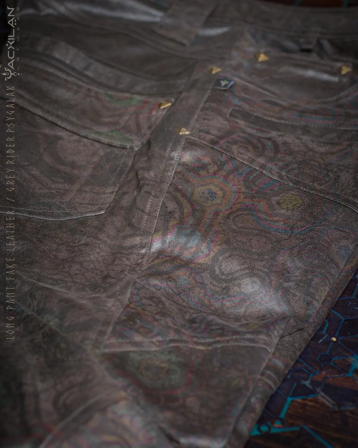 Pants Men / Fake Leather - Grey Rider PSYGALAK