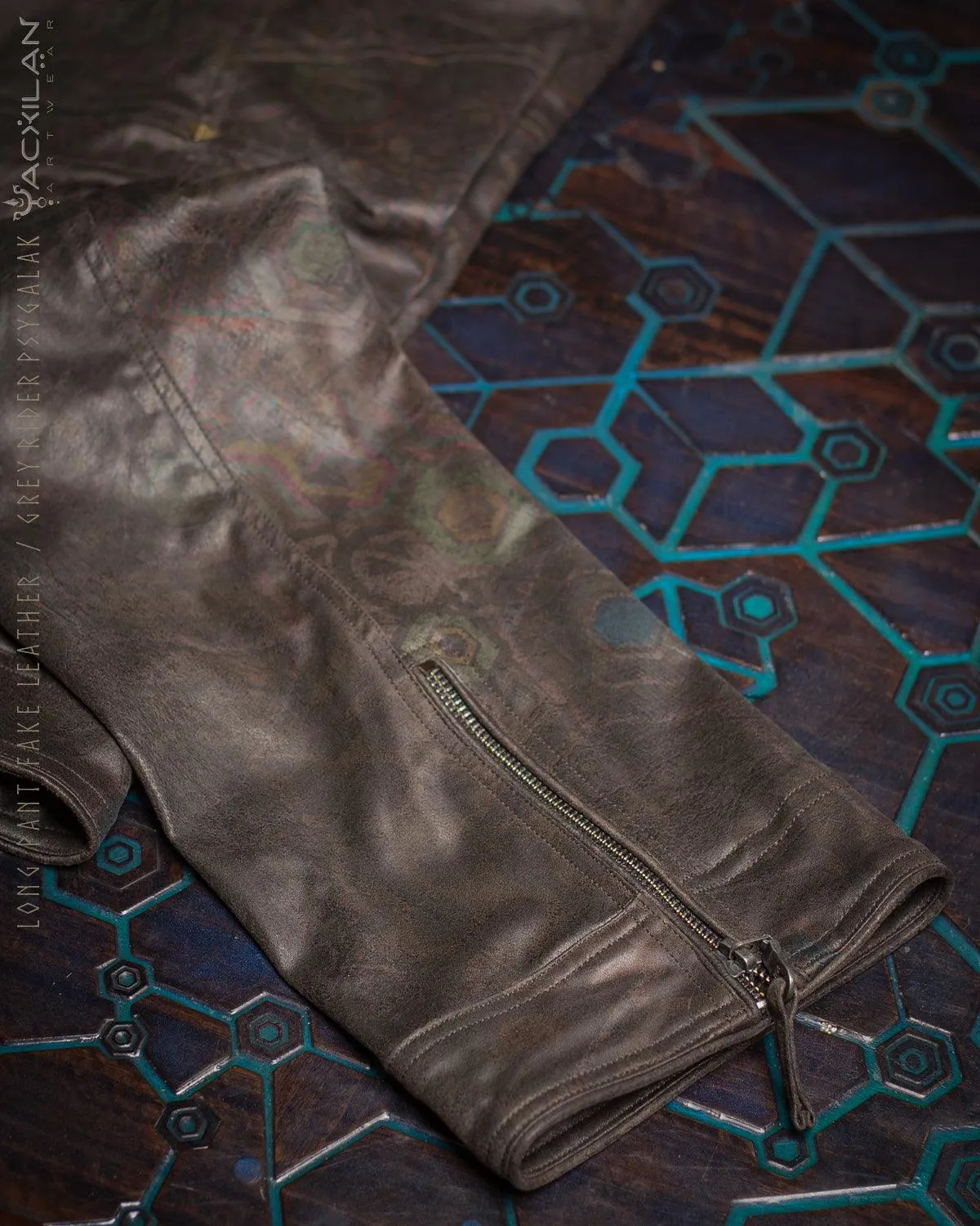 Pants Men / Fake Leather - Grey Rider PSYGALAK