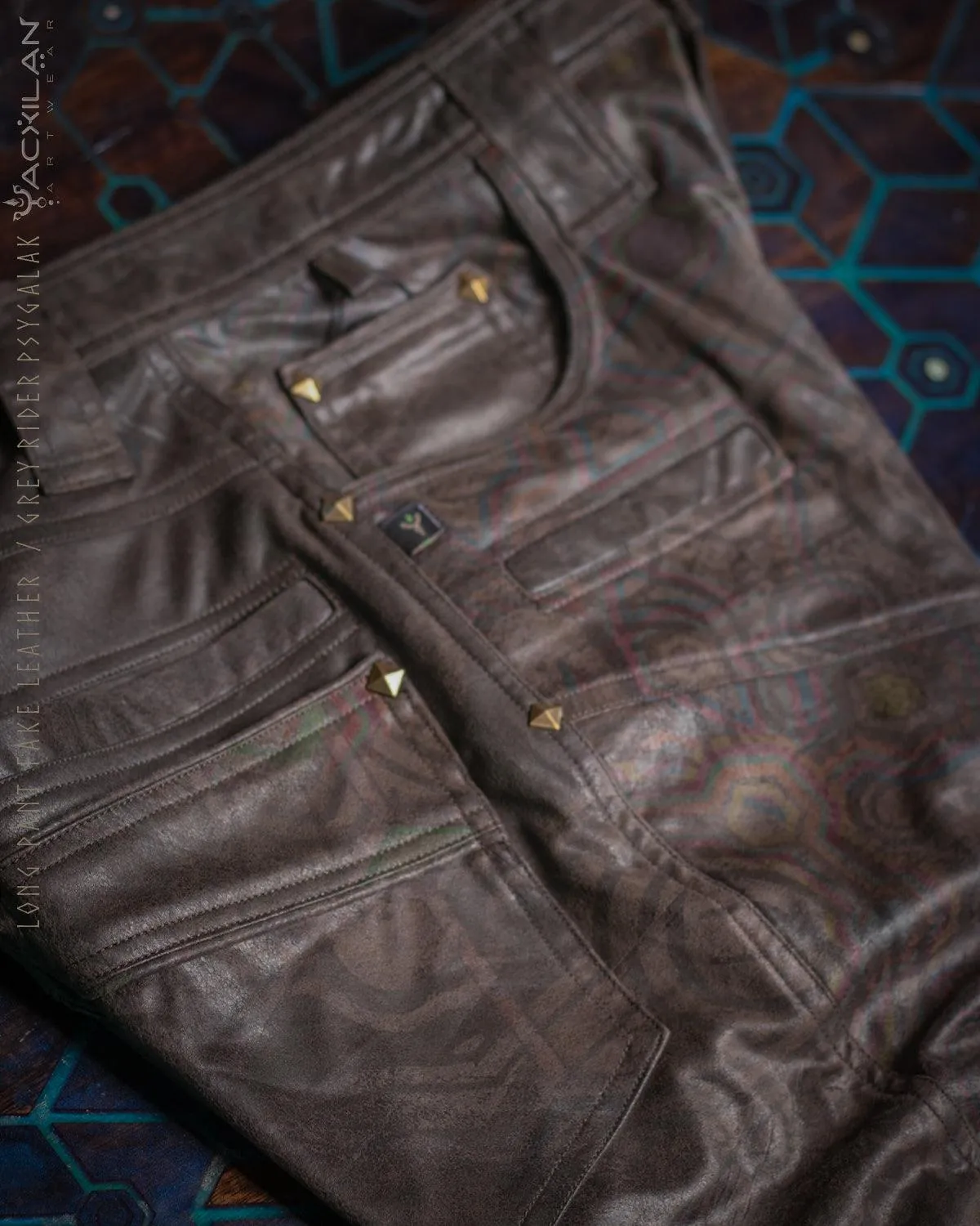 Pants Men / Fake Leather - Grey Rider PSYGALAK