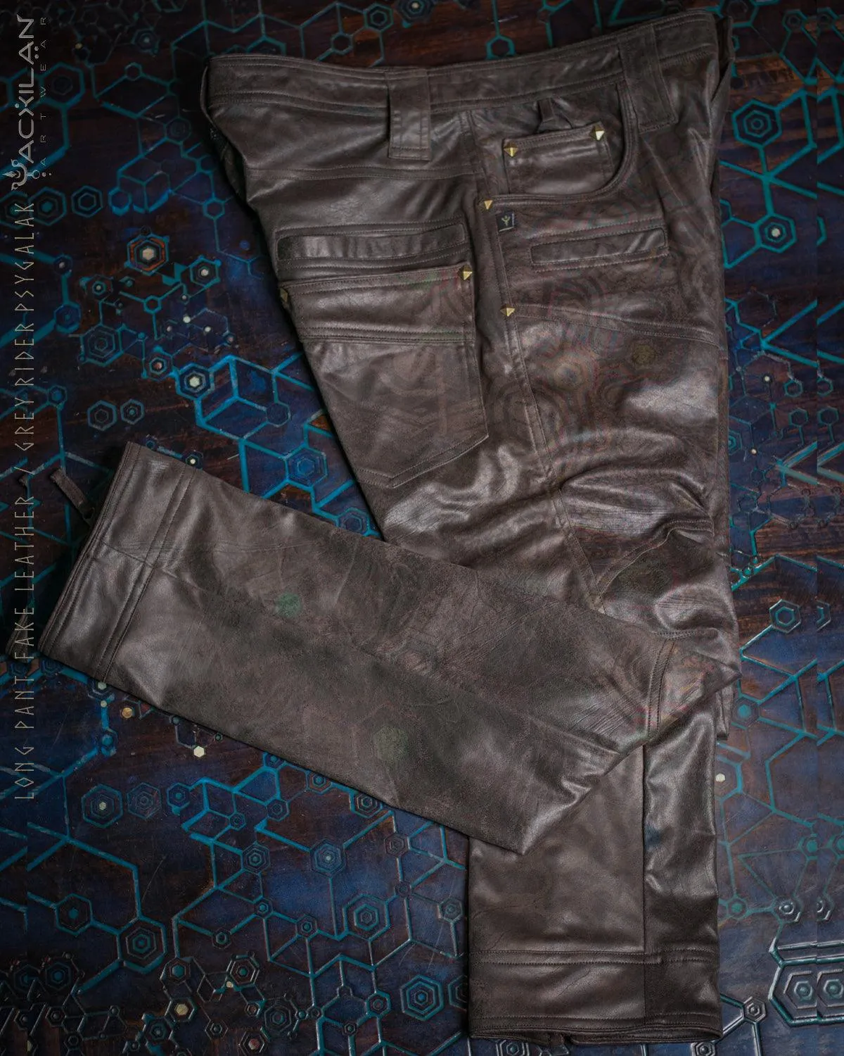 Pants Men / Fake Leather - Grey Rider PSYGALAK