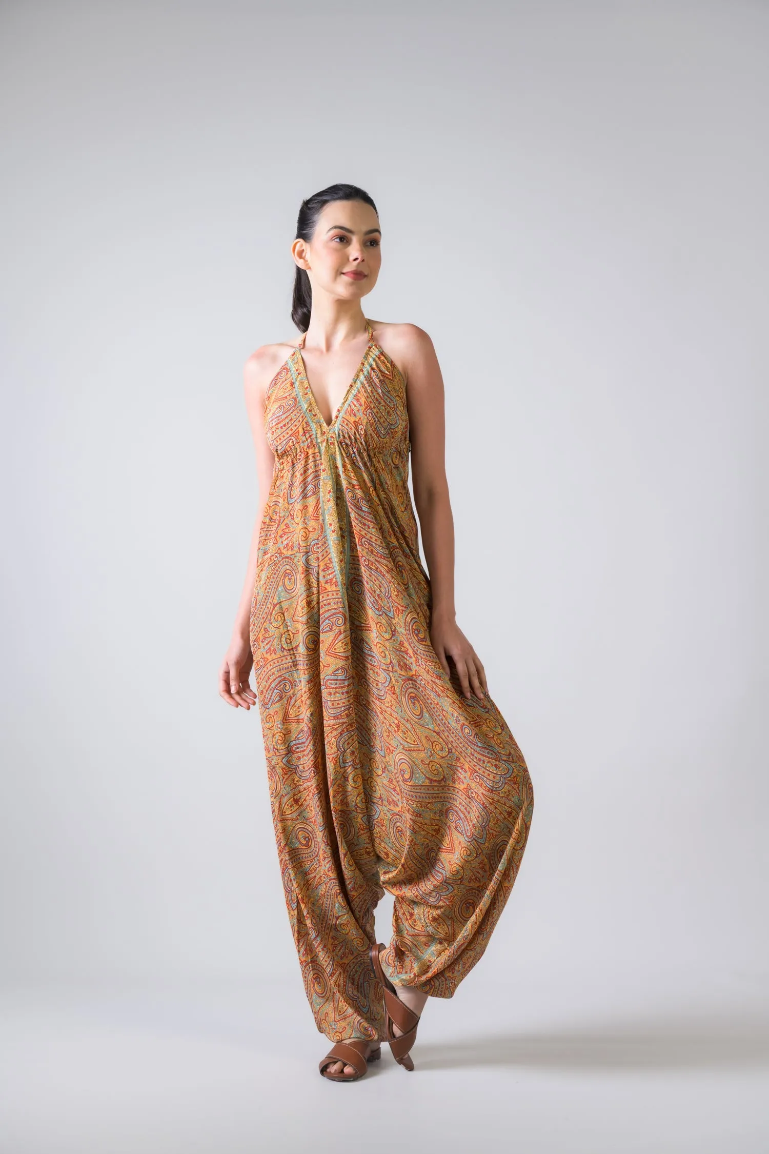 Rhea Boho Print Harem Jumpsuit