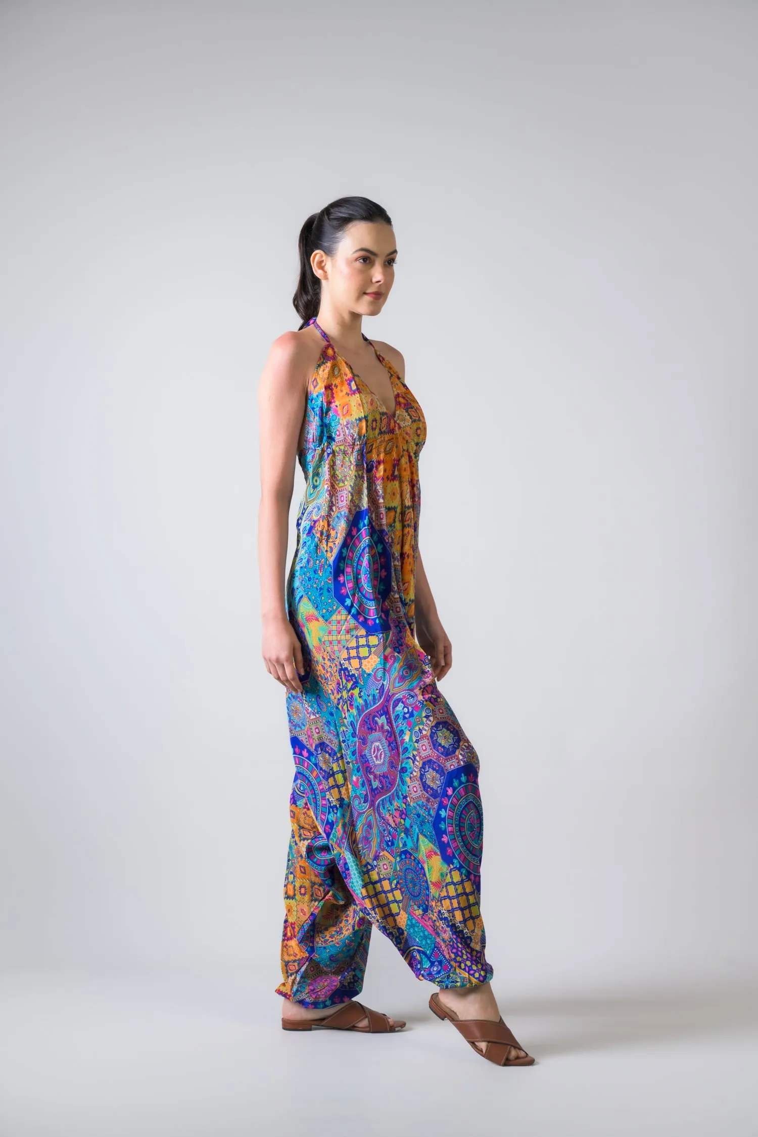 Rhea Boho Print Harem Jumpsuit