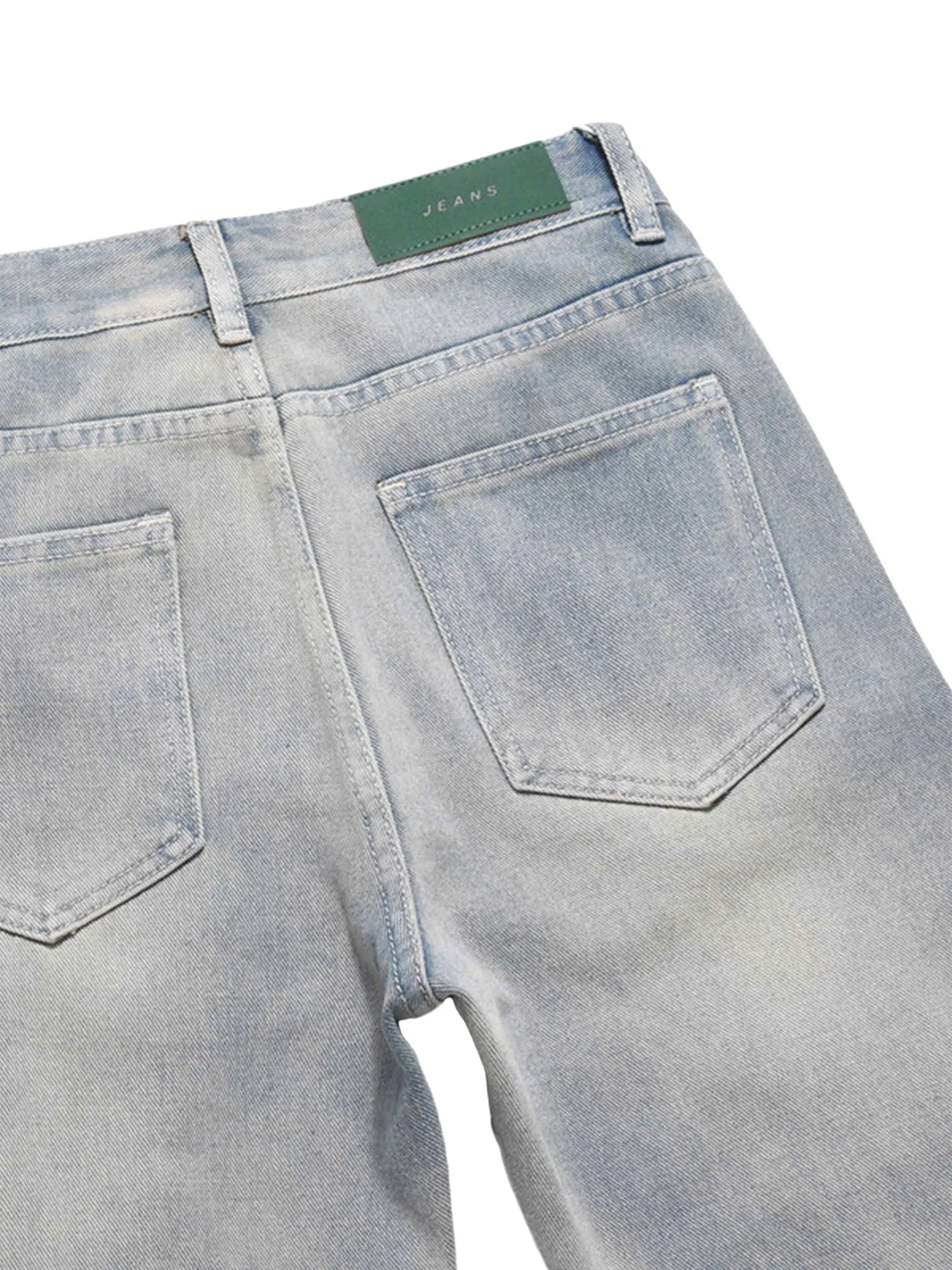 Sneakerhill High Street Hip-hop Zipper Straight Jeans