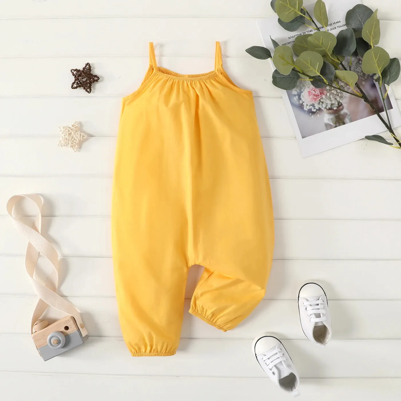 Spaghetti Strap Harem Pants Overalls
